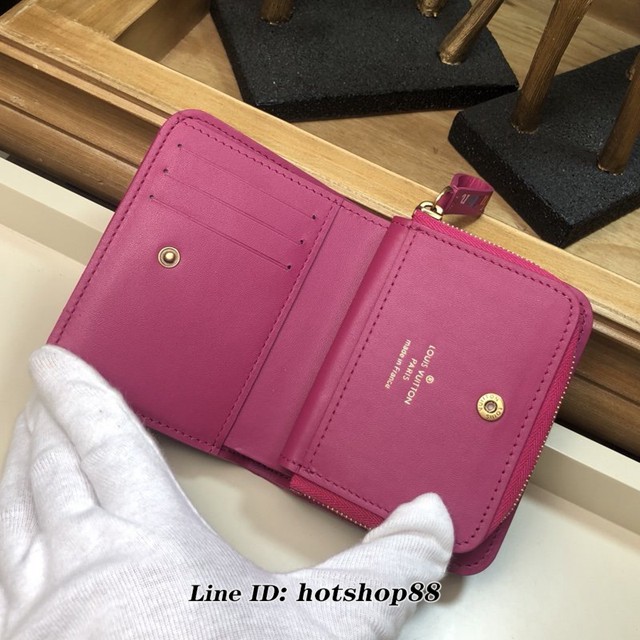 路易威登LV錢包 LV女士拉鏈零錢包 M63789 枚紅色 Louis Vuitton New Wave拉鏈錢夾 xxlv1463